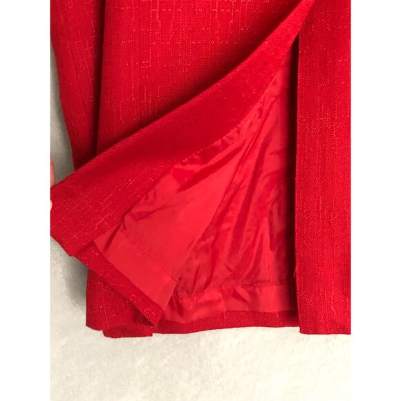 Kasper ASL Women's Size 12 Double Breasted Midi Dress Red - Picture 7 of 9